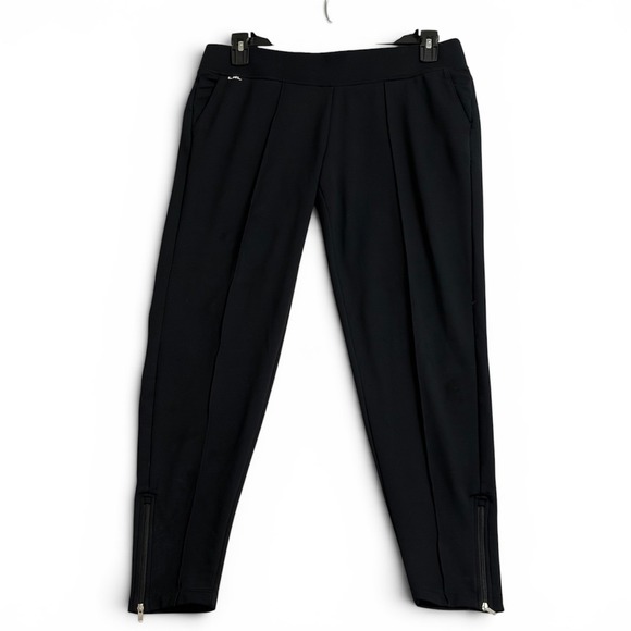 Lauren Ralph Lauren Pants - Lauren Ralph Lauren Pants Large Black Knit Womens Ankle Zip Pintuck Excellent